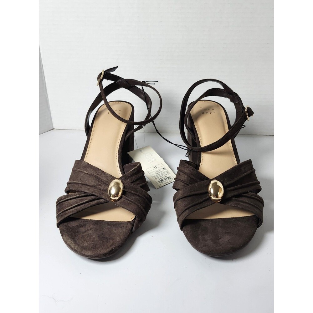 Women’s Bibi Strappy Peep Toe Heels – A New Day Size 11